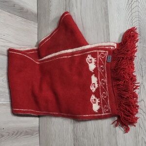 Koru Reversible Scarf Wool Possum Mulberry Silk Knit Fringe Made In New Zealand